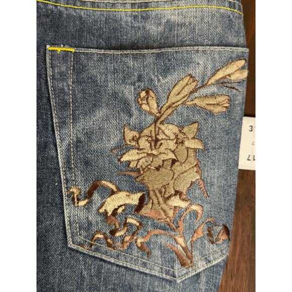 Phat Classics Phat Farm Wide Leg‎ Embroidered Y2K Vintage Denim Jeans Mens 38x34 - Picture 8 of 13